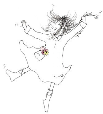 踊る女の子のイラスト / Drawing of a dancing girl